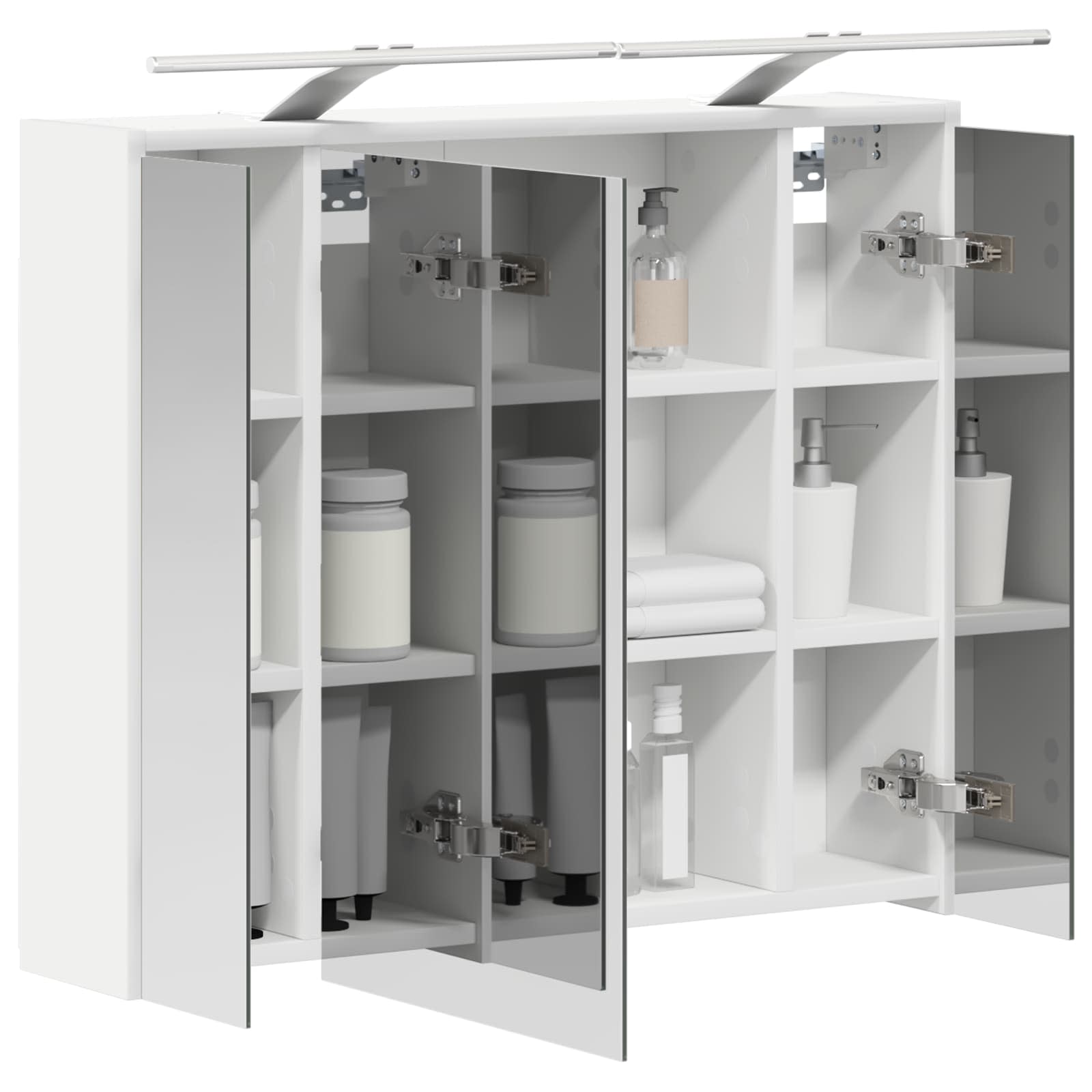 Badkamer spiegelkast voor Wit 73,5 x 16 x 62,5 cm Bewerkt hout
