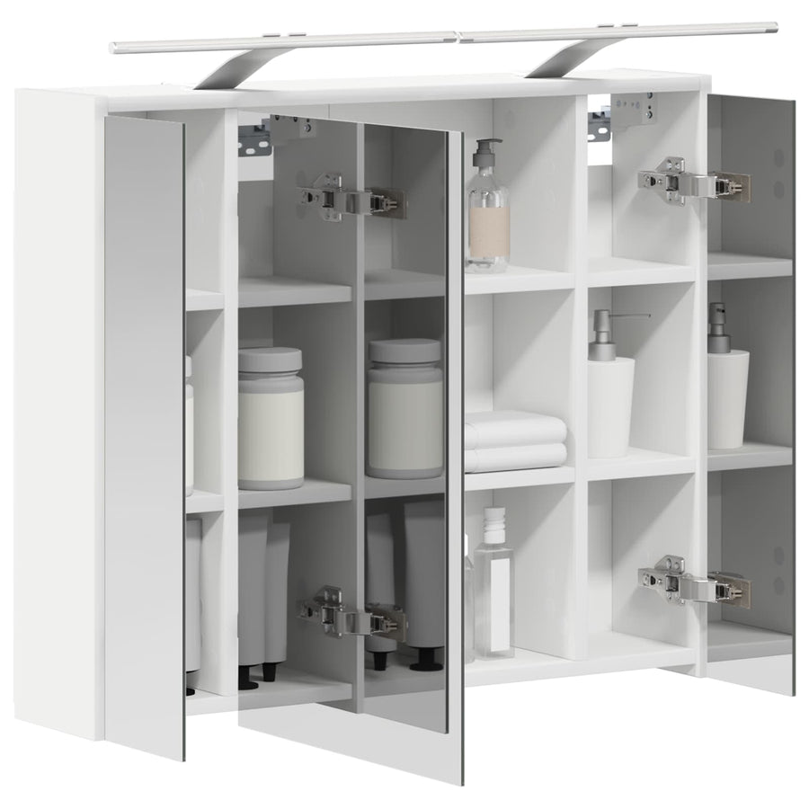 Badkamer spiegelkast voor Wit 73,5 x 16 x 62,5 cm Bewerkt hout
