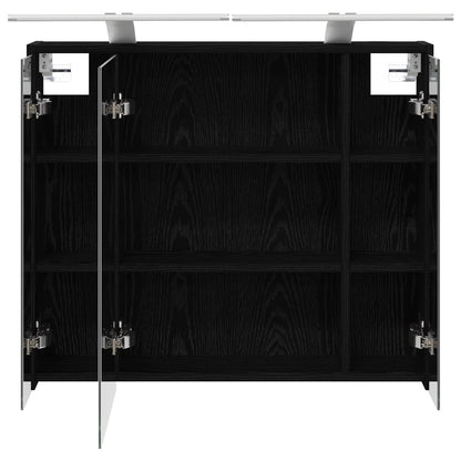 Badkamer spiegelkast Zwart Eiken 73,5 x 16 x 62,5 cm