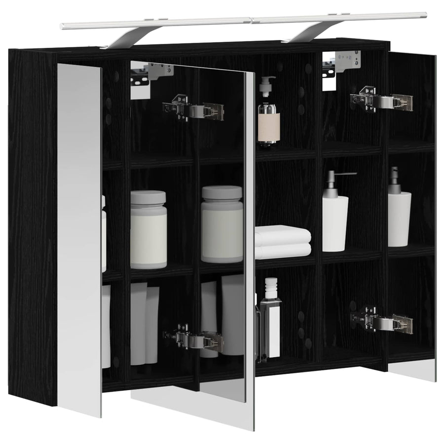 Badkamer spiegelkast Zwart Eiken 73,5 x 16 x 62,5 cm