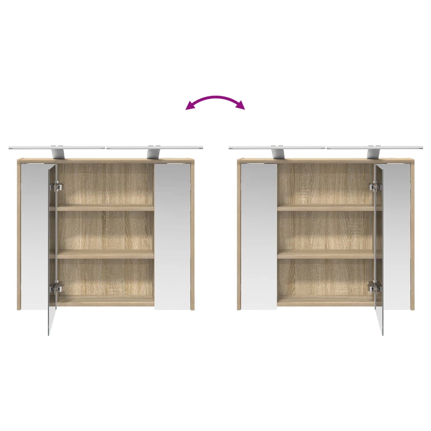 Badkamer spiegelkast Sonoma Eiken 73,5 x 16 x 62,5 cm