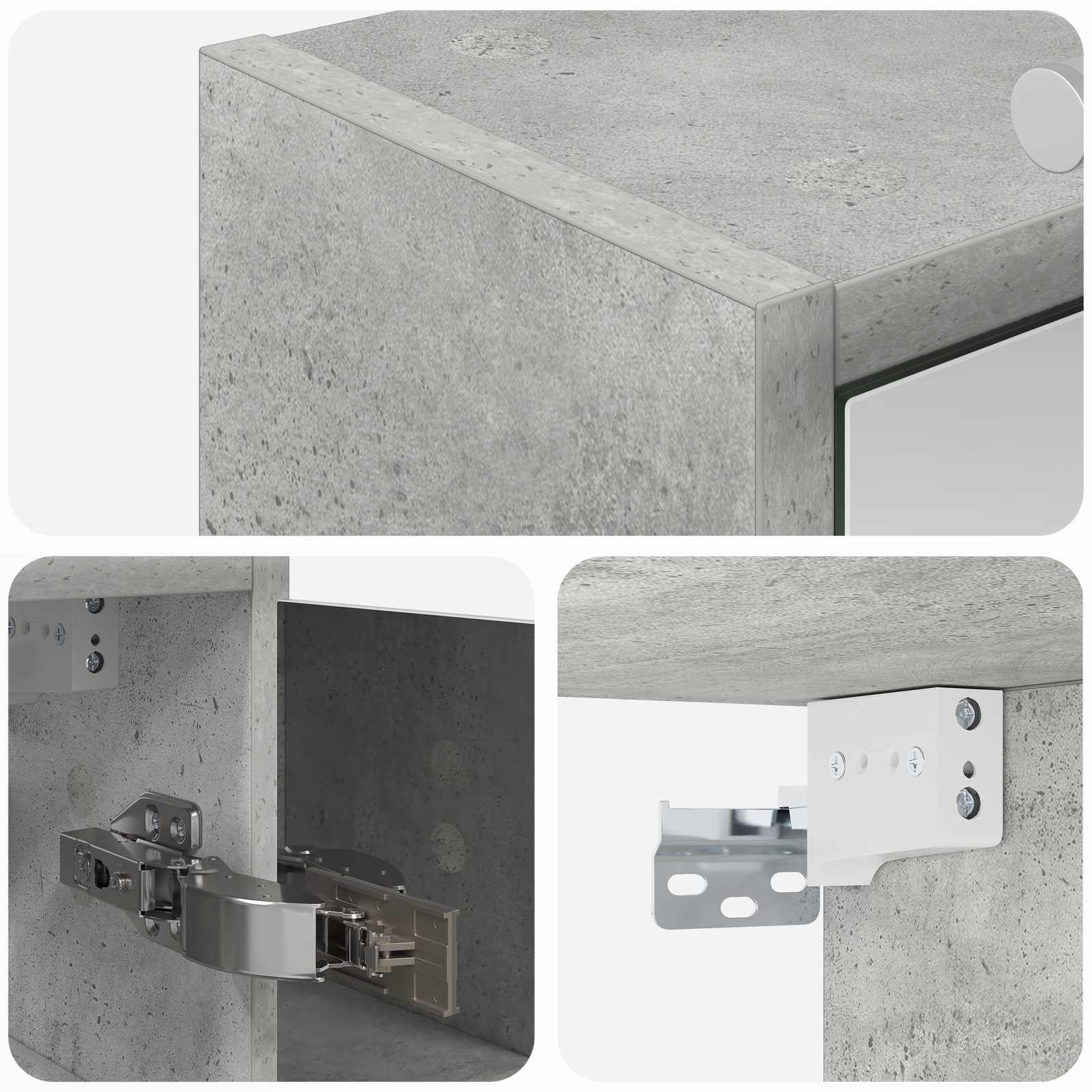 Badkamer spiegelkast Beton Grijs 73,5 x 16 x 62,5 cm
