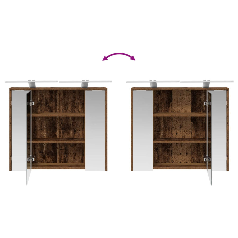 Badkamer spiegelkast Oudhout 73,5 x 16 x 62,5 cm Bewerkt hout