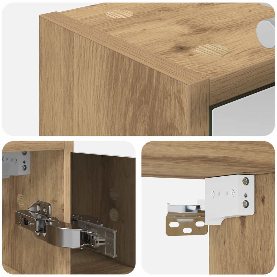 Badkamer spiegelkast Ambachtelijk eiken 73,5 x 16 x 62,5 cm