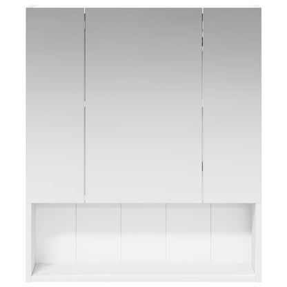 Badkamer spiegelkast Wit 60 x 14.5 x 70 cm Bewerkt hout