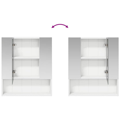 Badkamer spiegelkast Wit 60 x 14.5 x 70 cm Bewerkt hout