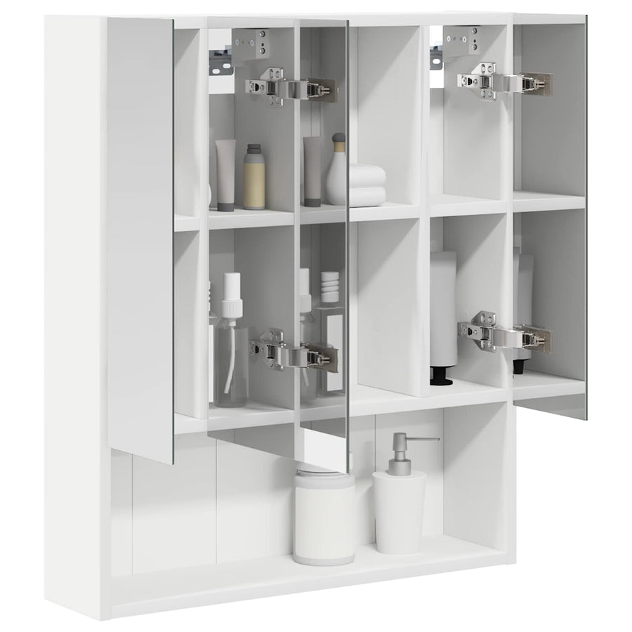 Badkamer spiegelkast Wit 60 x 14.5 x 70 cm Bewerkt hout