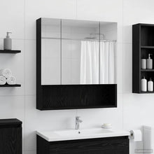Badkamer spiegelkast Zwart Eiken 60 x 14.5 x 70 cm Bewerkt hout