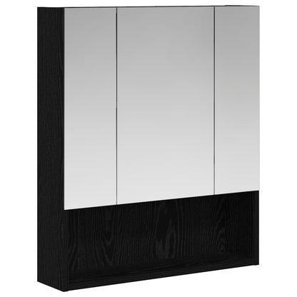 Badkamer spiegelkast Zwart Eiken 60 x 14.5 x 70 cm Bewerkt hout