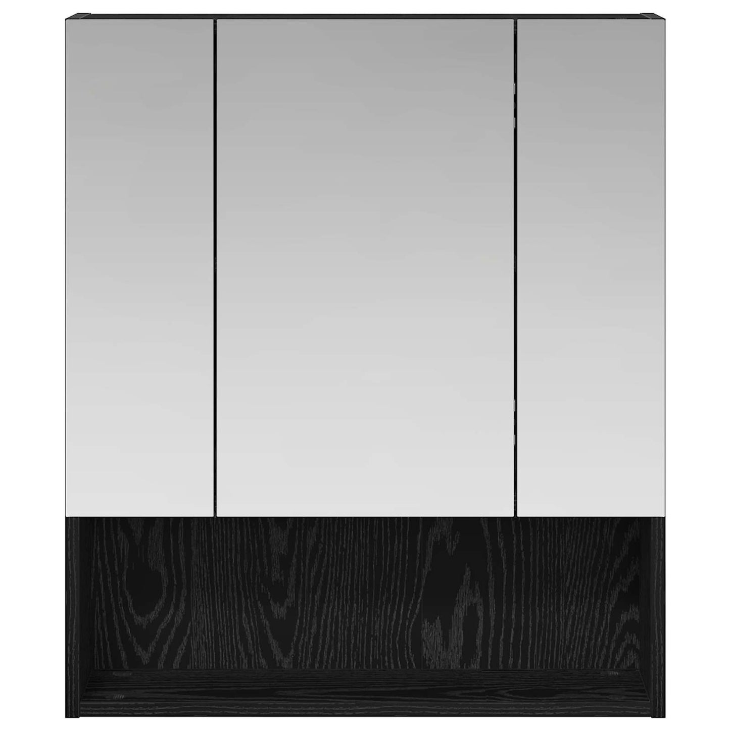 Badkamer spiegelkast Zwart Eiken 60 x 14.5 x 70 cm Bewerkt hout