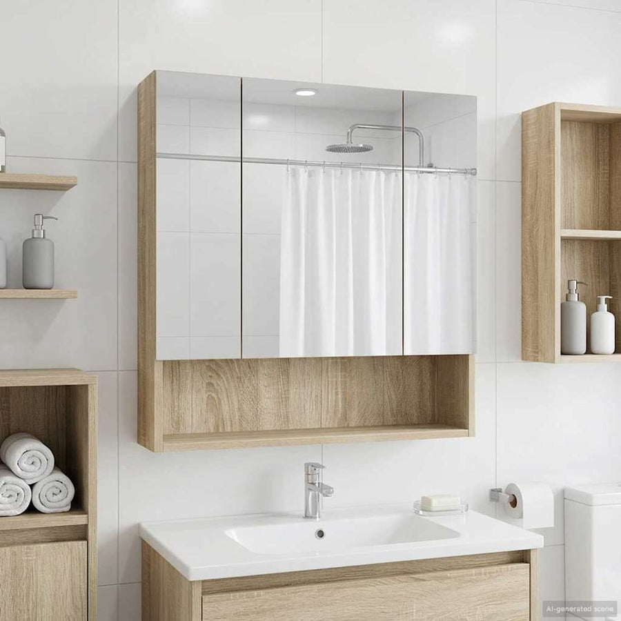 Badkamer spiegelkast met plank Sonoma Eiken 60 x 14.5 x 70 cm
