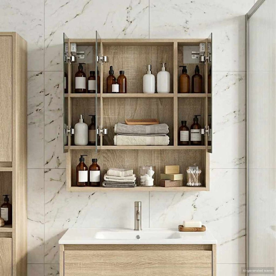 Badkamer spiegelkast met plank Sonoma Eiken 60 x 14.5 x 70 cm