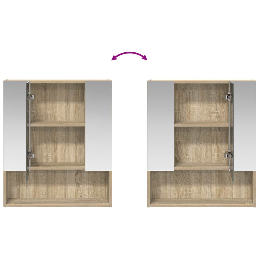 Badkamer spiegelkast met plank Sonoma Eiken 60 x 14.5 x 70 cm
