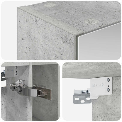 Badkamer spiegelkast Beton Grijs 60 x 14.5 x 70 cm Bewerkt hout