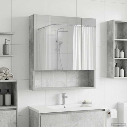 Badkamer spiegelkast Beton Grijs 60 x 14.5 x 70 cm Bewerkt hout