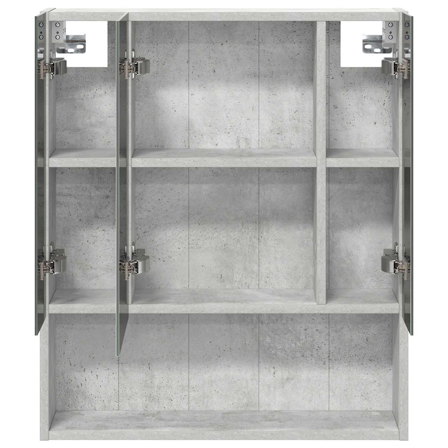 Badkamer spiegelkast Beton Grijs 60 x 14.5 x 70 cm Bewerkt hout