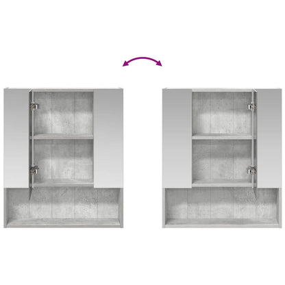 Badkamer spiegelkast Beton Grijs 60 x 14.5 x 70 cm Bewerkt hout