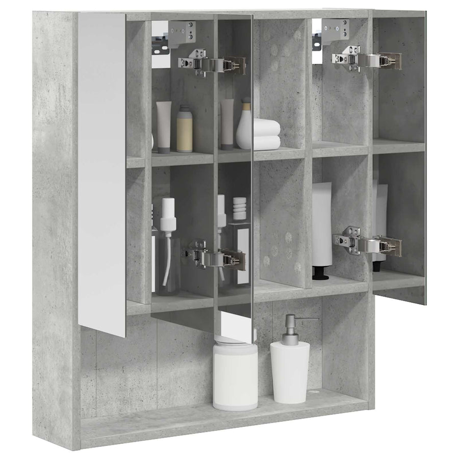 Badkamer spiegelkast Beton Grijs 60 x 14.5 x 70 cm Bewerkt hout
