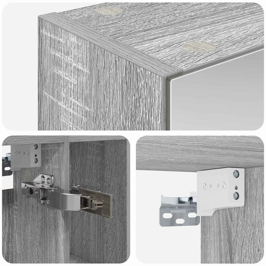 Badkamer spiegelkast met plank Grijs Sonoma 60 x 14.5 x 70 cm