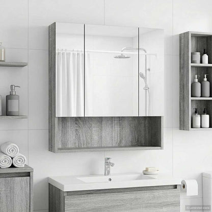 Badkamer spiegelkast met plank Grijs Sonoma 60 x 14.5 x 70 cm