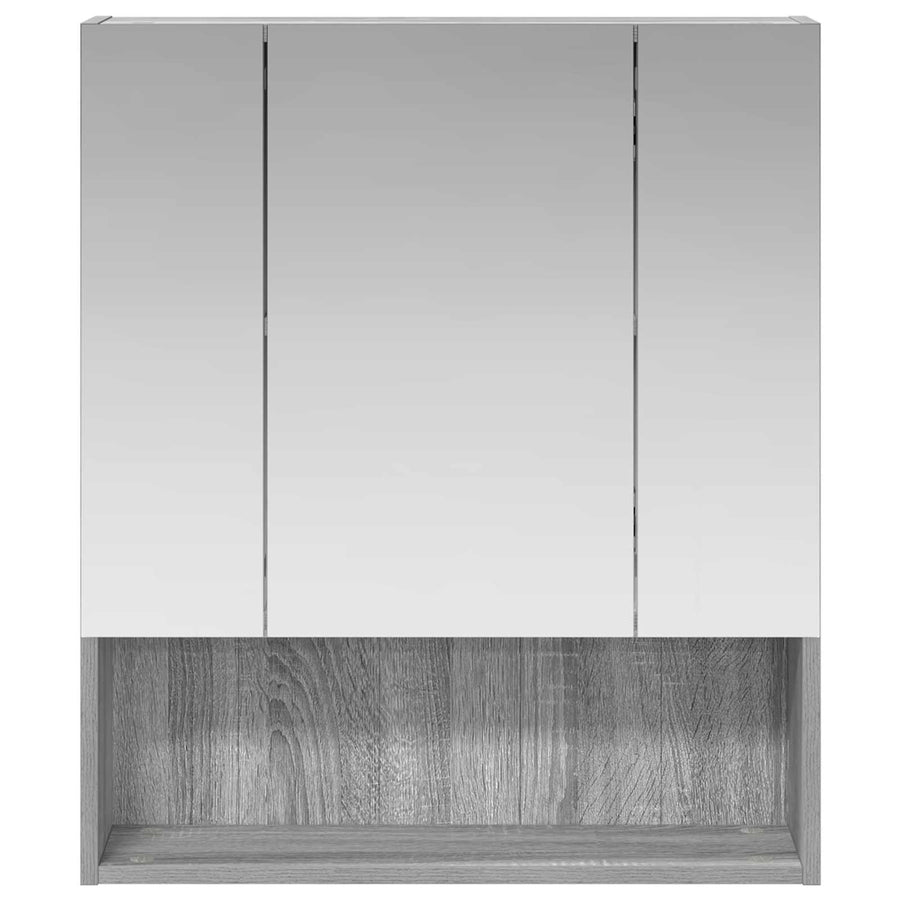 Badkamer spiegelkast met plank Grijs Sonoma 60 x 14.5 x 70 cm