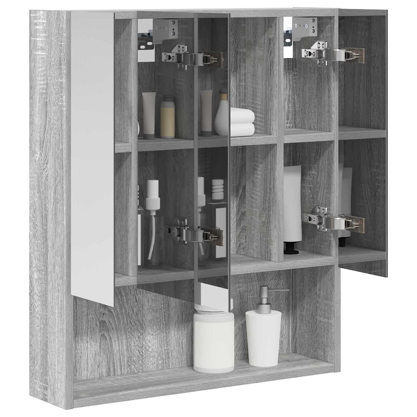 Badkamer spiegelkast met plank Grijs Sonoma 60 x 14.5 x 70 cm