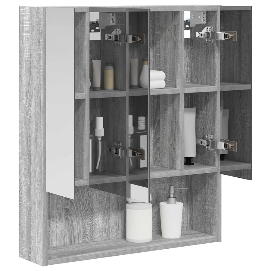 Badkamer spiegelkast met plank Grijs Sonoma 60 x 14.5 x 70 cm