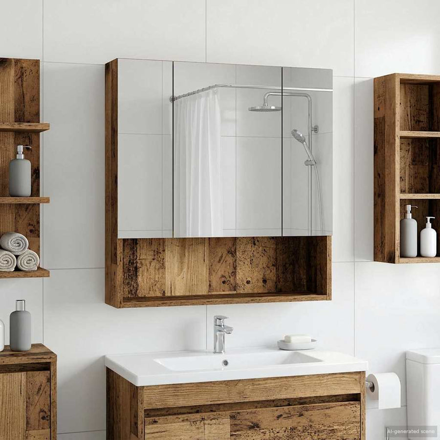 Badkamer spiegelkast Oudhout 60 x 14.5 x 70 cm Bewerkt hout