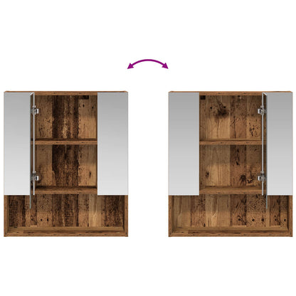 Badkamer spiegelkast Oudhout 60 x 14.5 x 70 cm Bewerkt hout