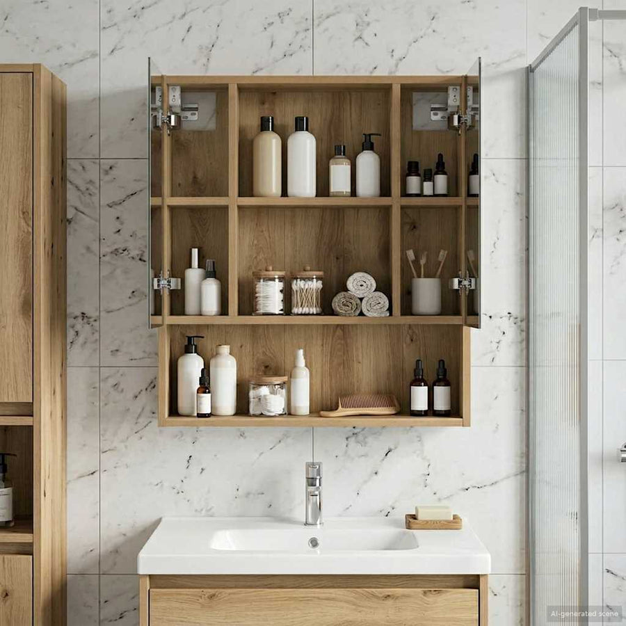 Badkamer spiegelkast Ambachtelijk eiken 60 x 14.5 x 70 cm