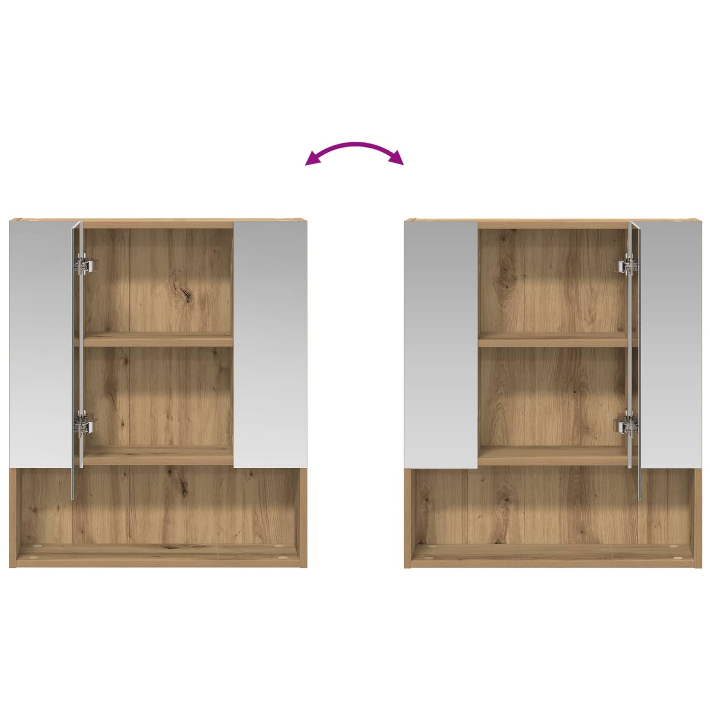 Badkamer spiegelkast Ambachtelijk eiken 60 x 14.5 x 70 cm