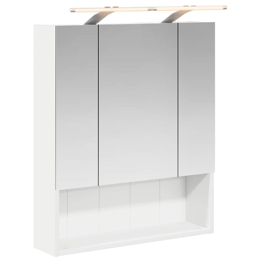 Badkamer spiegelkast Wit 60 x 14.5 x 70 cm Bewerkt hout