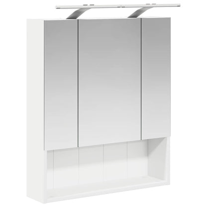 Badkamer spiegelkast Wit 60 x 14.5 x 70 cm Bewerkt hout