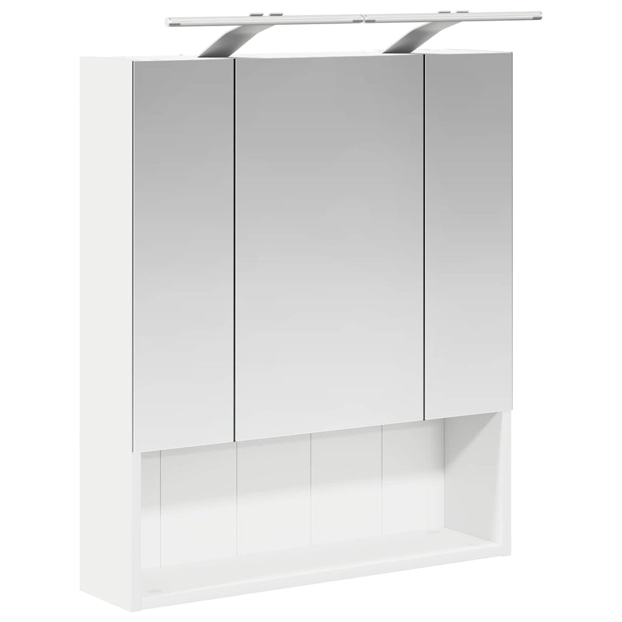 Badkamer spiegelkast Wit 60 x 14.5 x 70 cm Bewerkt hout