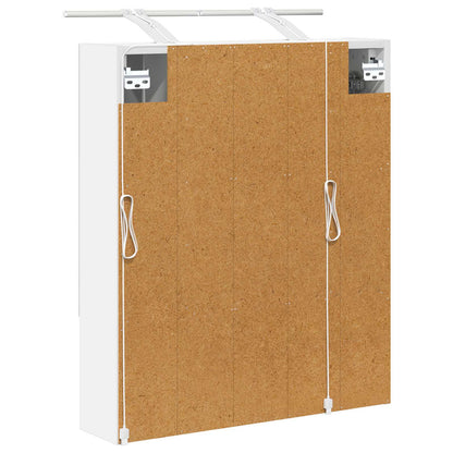 Badkamer spiegelkast Wit 60 x 14.5 x 70 cm Bewerkt hout