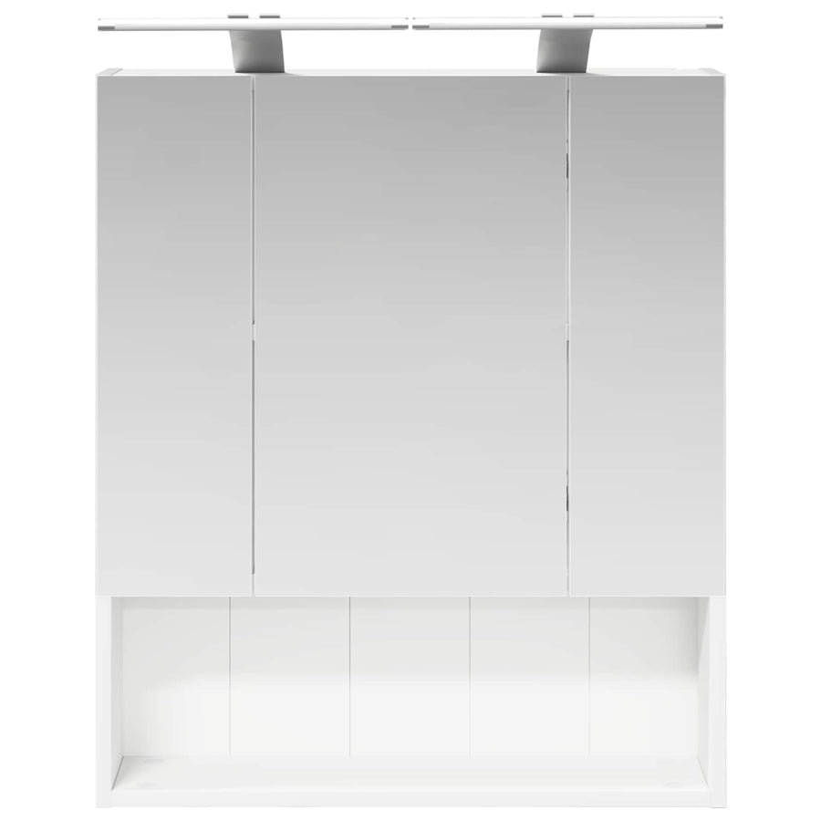 Badkamer spiegelkast Wit 60 x 14.5 x 70 cm Bewerkt hout