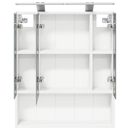 Badkamer spiegelkast Wit 60 x 14.5 x 70 cm Bewerkt hout
