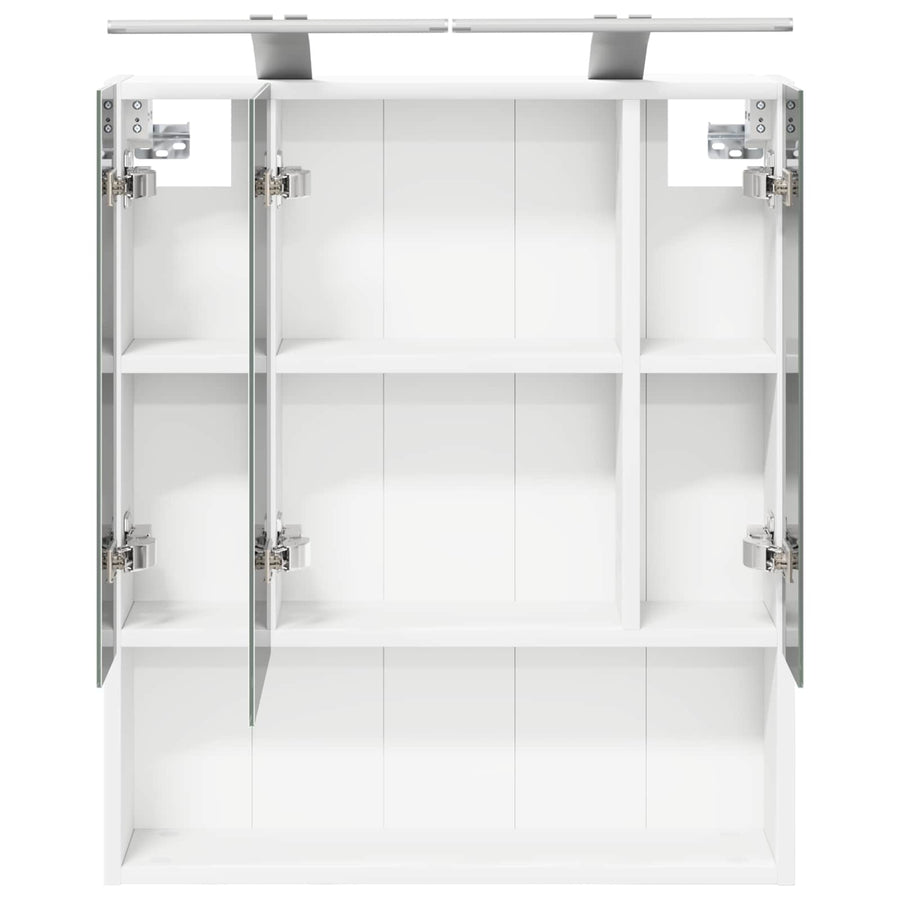 Badkamer spiegelkast Wit 60 x 14.5 x 70 cm Bewerkt hout