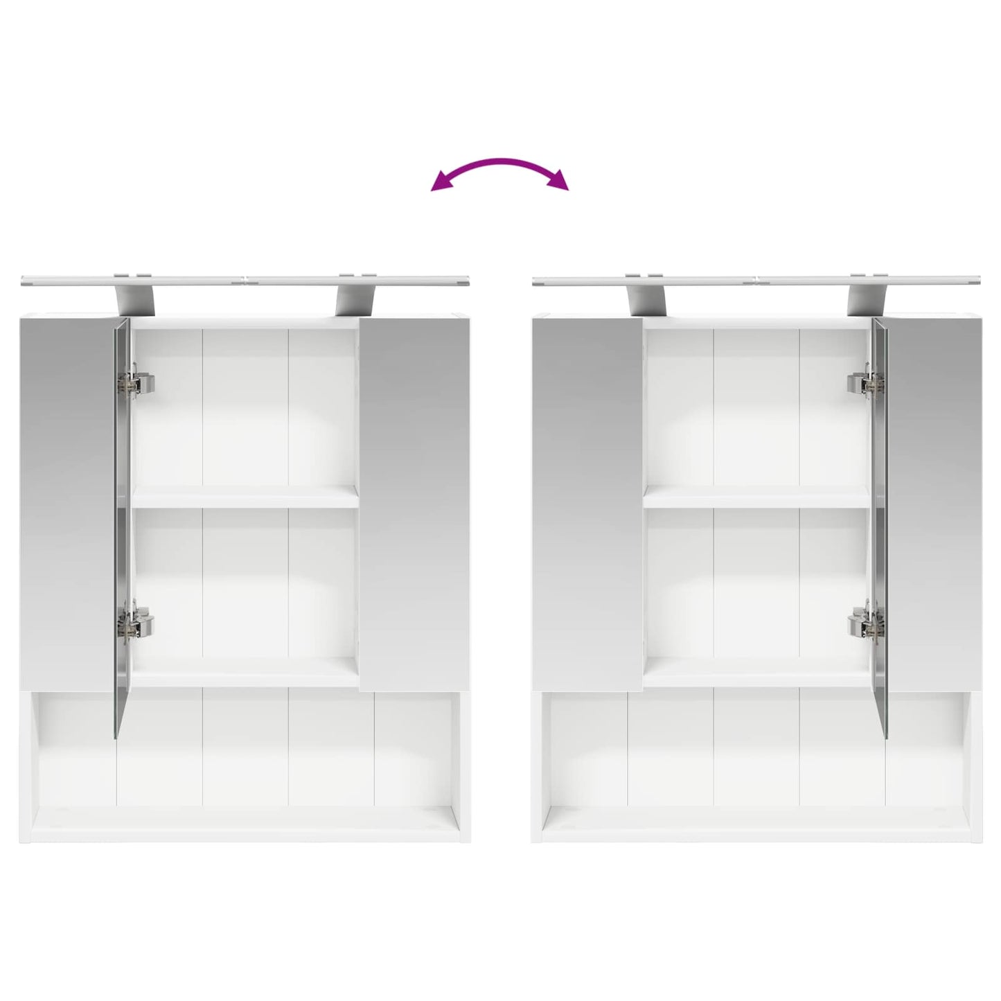 Badkamer spiegelkast Wit 60 x 14.5 x 70 cm Bewerkt hout
