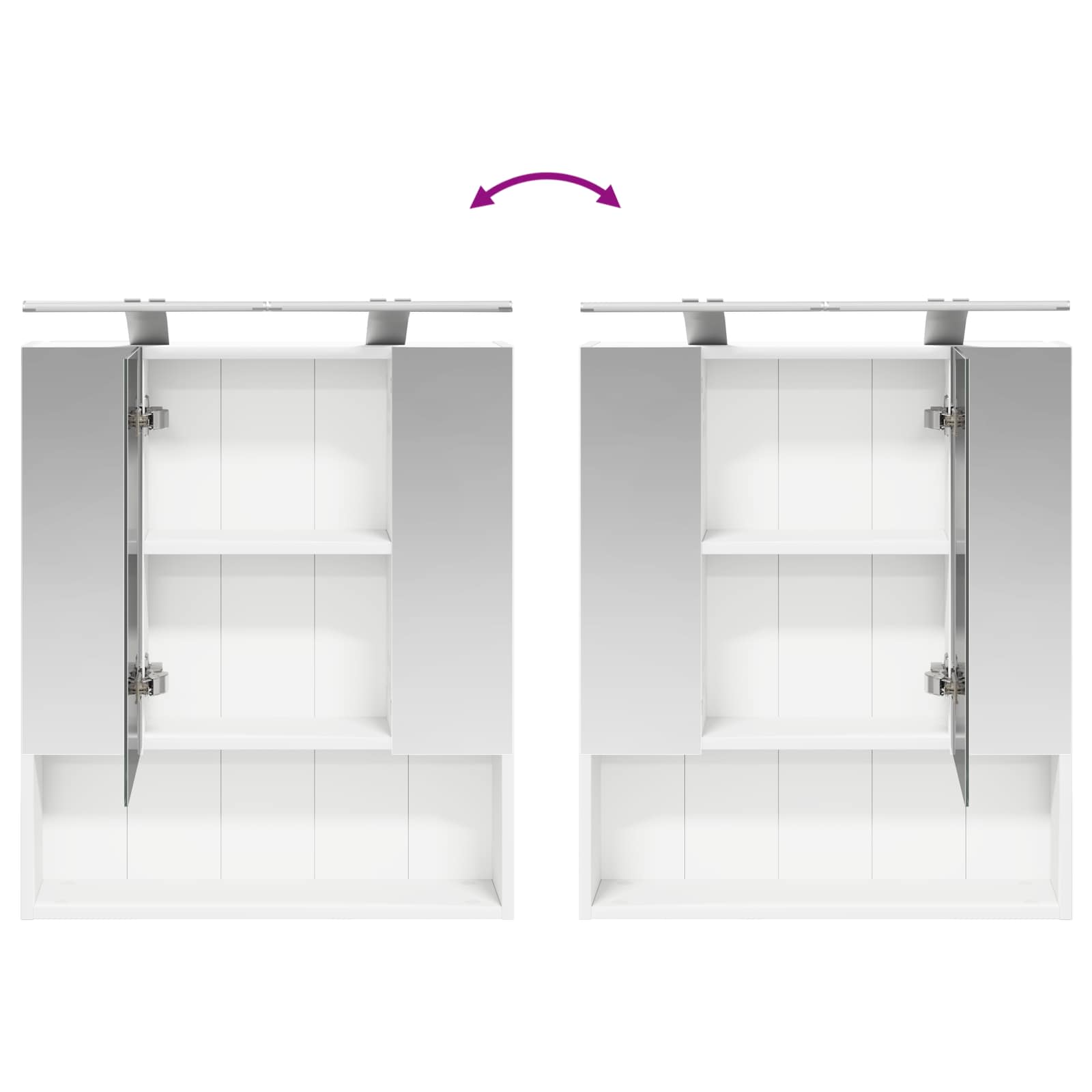 Badkamer spiegelkast Wit 60 x 14.5 x 70 cm Bewerkt hout