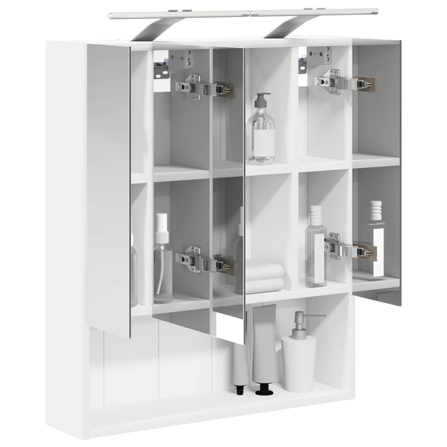 Badkamer spiegelkast Wit 60 x 14.5 x 70 cm Bewerkt hout