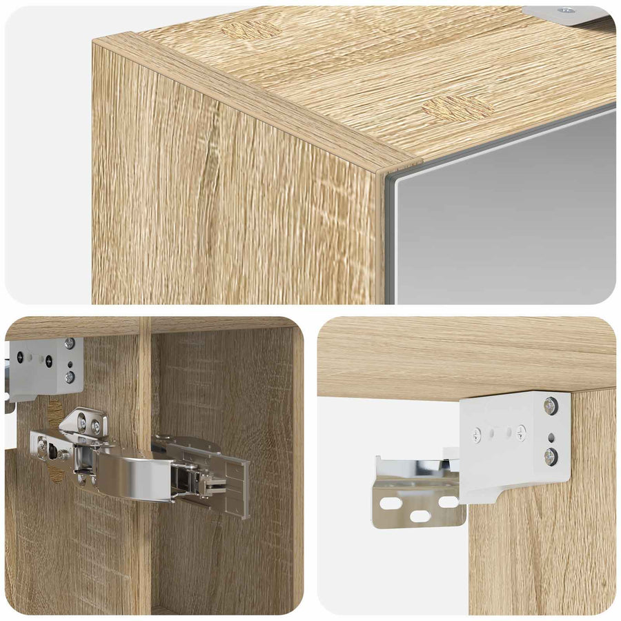 Badkamer spiegelkast met plank Sonoma Eiken 60 x 14.5 x 70 cm