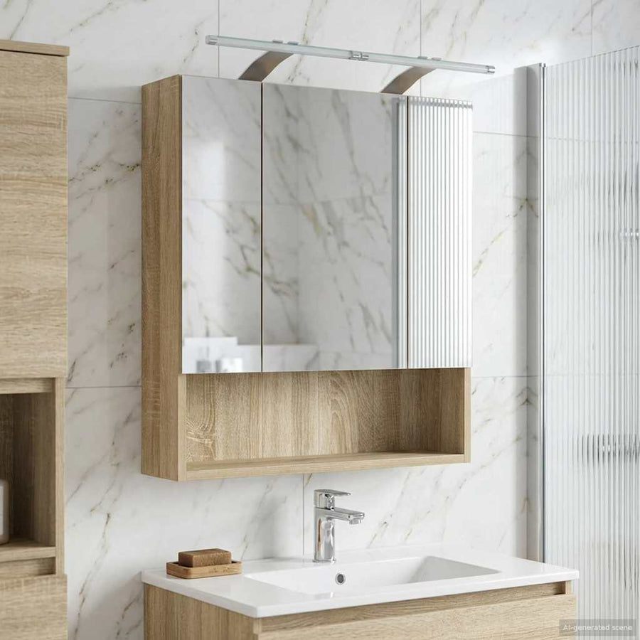 Badkamer spiegelkast met plank Sonoma Eiken 60 x 14.5 x 70 cm