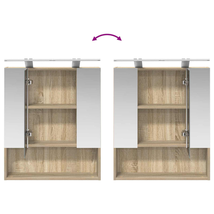 Badkamer spiegelkast met plank Sonoma Eiken 60 x 14.5 x 70 cm