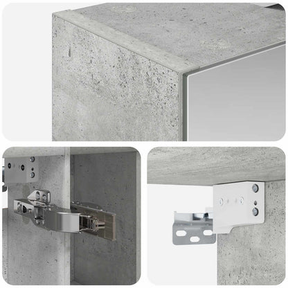 Badkamer spiegelkast Beton Grijs 60 x 14.5 x 70 cm Bewerkt hout