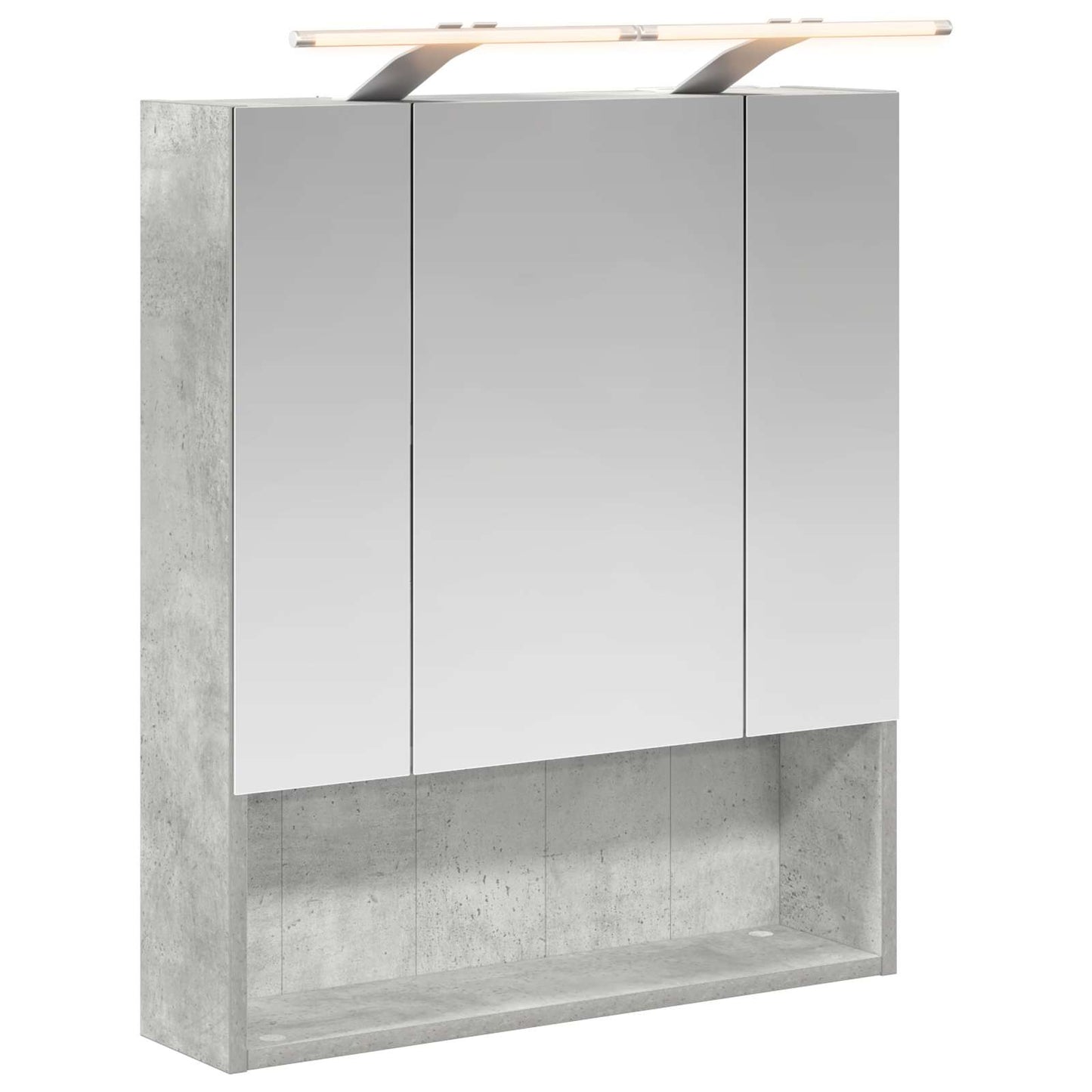 Badkamer spiegelkast Beton Grijs 60 x 14.5 x 70 cm Bewerkt hout