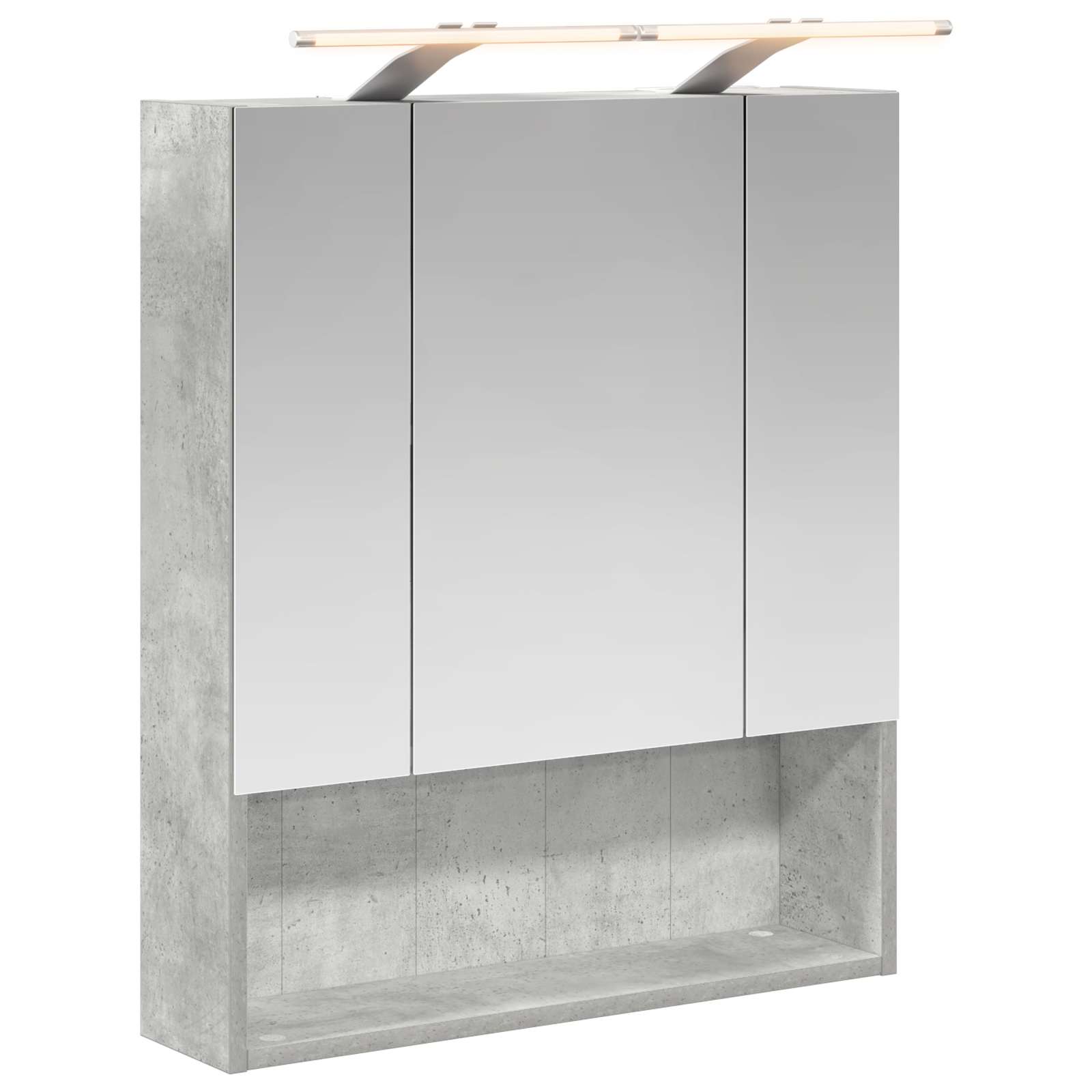 Badkamer spiegelkast Beton Grijs 60 x 14.5 x 70 cm Bewerkt hout