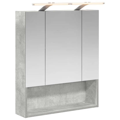 Badkamer spiegelkast Beton Grijs 60 x 14.5 x 70 cm Bewerkt hout