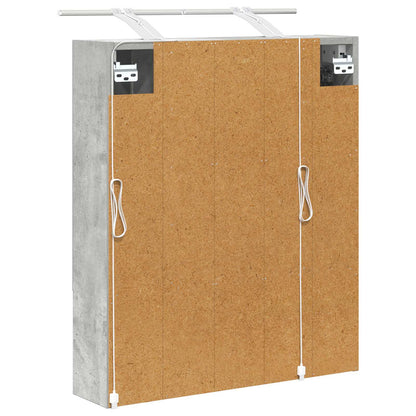 Badkamer spiegelkast Beton Grijs 60 x 14.5 x 70 cm Bewerkt hout