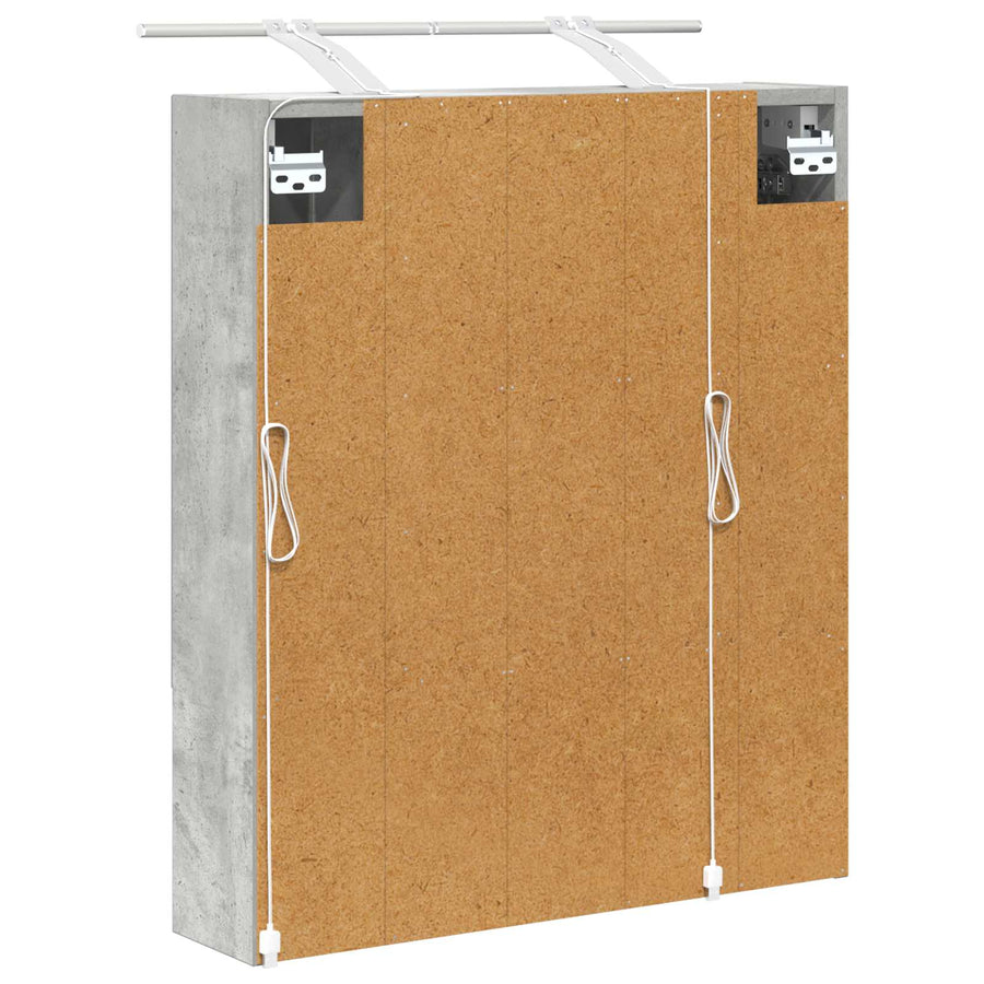 Badkamer spiegelkast Beton Grijs 60 x 14.5 x 70 cm Bewerkt hout